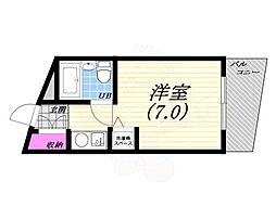 フローレンス夙川 ワンルームの間取図画像