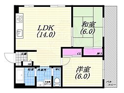 サンエイハイツ 2LDKの間取図画像
