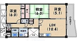 KDXレジデンス夙川ヒルズ3番館 3LDKの間取図画像