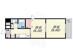 エクセランス西宮 2Kの間取図画像
