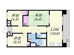 フェリエ苦楽園 3LDKの間取図画像