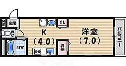ハイツマス井2 1Kの間取図画像