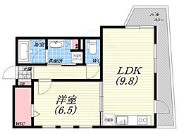 F.Ashiya 1LDKの間取図画像