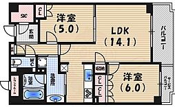 ルネグラン夙川北名次 1SLDKの間取図画像