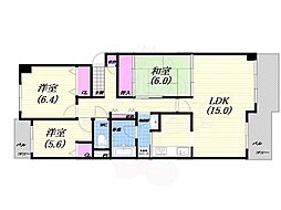 パークハイム芦屋翠ケ丘20番地A棟 3LDKの間取図画像