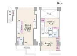 ROKATERRAZZA／ロカテラーザ 5階2LDKの間取り