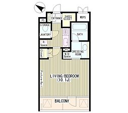 キュービックエム 1Kの間取図画像