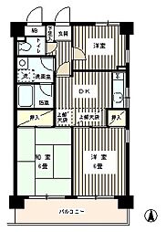 ガーデンハイム上北沢 3DKの間取図画像