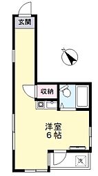 コーポ・ハシモト 503 5階ワンルームの間取り