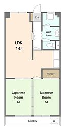 グリーンコーポ豊岡 2LDKの間取図画像
