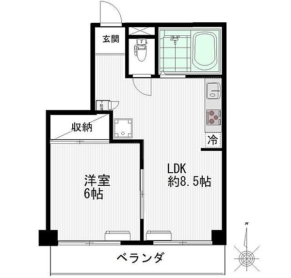 武石マンション 401｜東京都板橋区板橋1丁目(賃貸マンション1LDK・4階・34.80㎡)の写真 その2