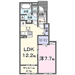 シグナル2 1LDKの間取図画像