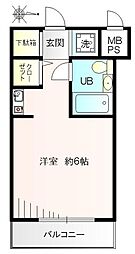 日神パレステージ西大島 ワンルームの間取図画像