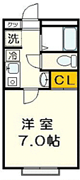 TY大袋 1Kの間取図画像