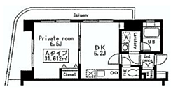 ウィンパレス参番館 1DKの間取図画像