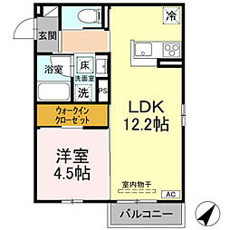 D-Grande下轡田 E 1LDKの間取図画像