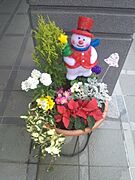 季節のお花でお出迎え。