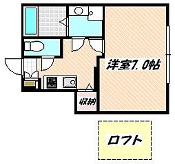 京成松戸線 前原駅 徒歩15分の賃貸アパート 1階1Kの間取り