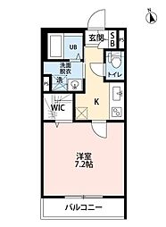 JR総武線 船橋駅 徒歩12分の賃貸アパート 1階1Kの間取り