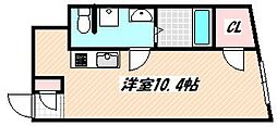 JR総武線 下総中山駅 徒歩11分の賃貸マンション 1階ワンルームの間取り
