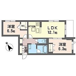 ティエンポ フェリズ I 2LDKの間取図画像