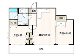 ユカリ西船橋 2LDKの間取図画像