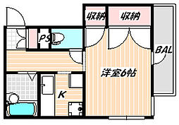 メゾン辰和 1DKの間取図画像