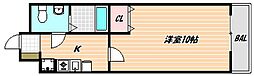 ブルーメ 1Kの間取図画像