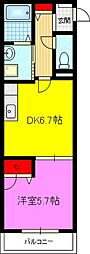 シャーメゾン鴻池B 1DKの間取図画像
