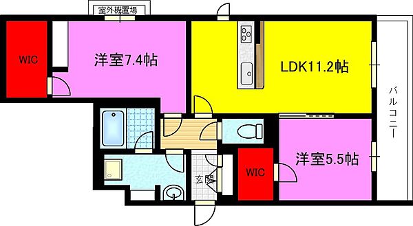 シャーメゾンルナピエナ 303｜大阪府東大阪市稲田上町１丁目(賃貸マンション2LDK・3階・59.77㎡)の写真 その2