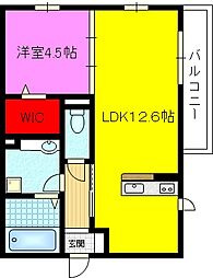 セジュールジュイエ 1LDKの間取図画像