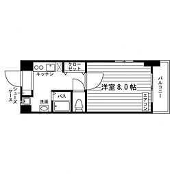 レジェンドオオゾネ 1Kの間取図画像