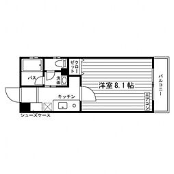 エムエスビル 1Kの間取図画像