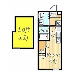 アステリア西谷 ワンルームの間取図画像