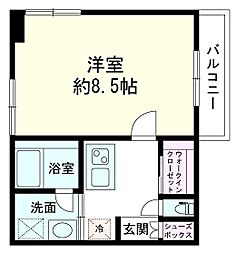 レジェンドスクエア三ツ境1 1Kの間取図画像