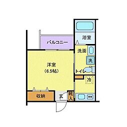 大和市上草柳2丁目アパート 1Kの間取図画像