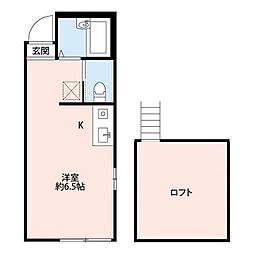 グラッチェ二俣川 ワンルームの間取図画像