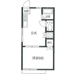 メゾンデベール 1DKの間取図画像