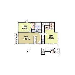 ソレイユルヴァン 2LDKの間取図画像