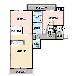 マロニエA 2LDKの間取図画像