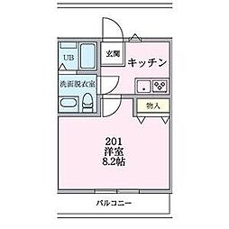 横浜市保土ケ谷区新井町アパート 1Kの間取図画像
