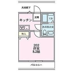 横浜市保土ケ谷区新井町アパート 1Kの間取図画像