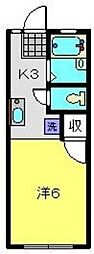 アンシャンテ 1Kの間取図画像