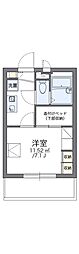 レオパレスAQUAREGIA 1Kの間取図画像