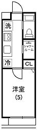 アイビー5 1Kの間取図画像