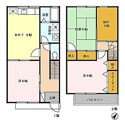 ウイッシュヒルズ 3DKの間取図画像