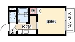 アネックス西枇杷島 1階1Kの間取り