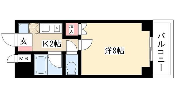 ジュネスホワイト ｜愛知県名古屋市西区大金町1丁目(賃貸マンション1K・4階・24.50㎡)の写真 その2