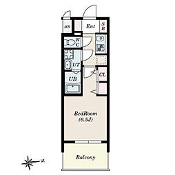 S-RESIDENCE上飯田North 14階1Kの間取り