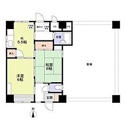 カーサ永 1階2DKの間取り